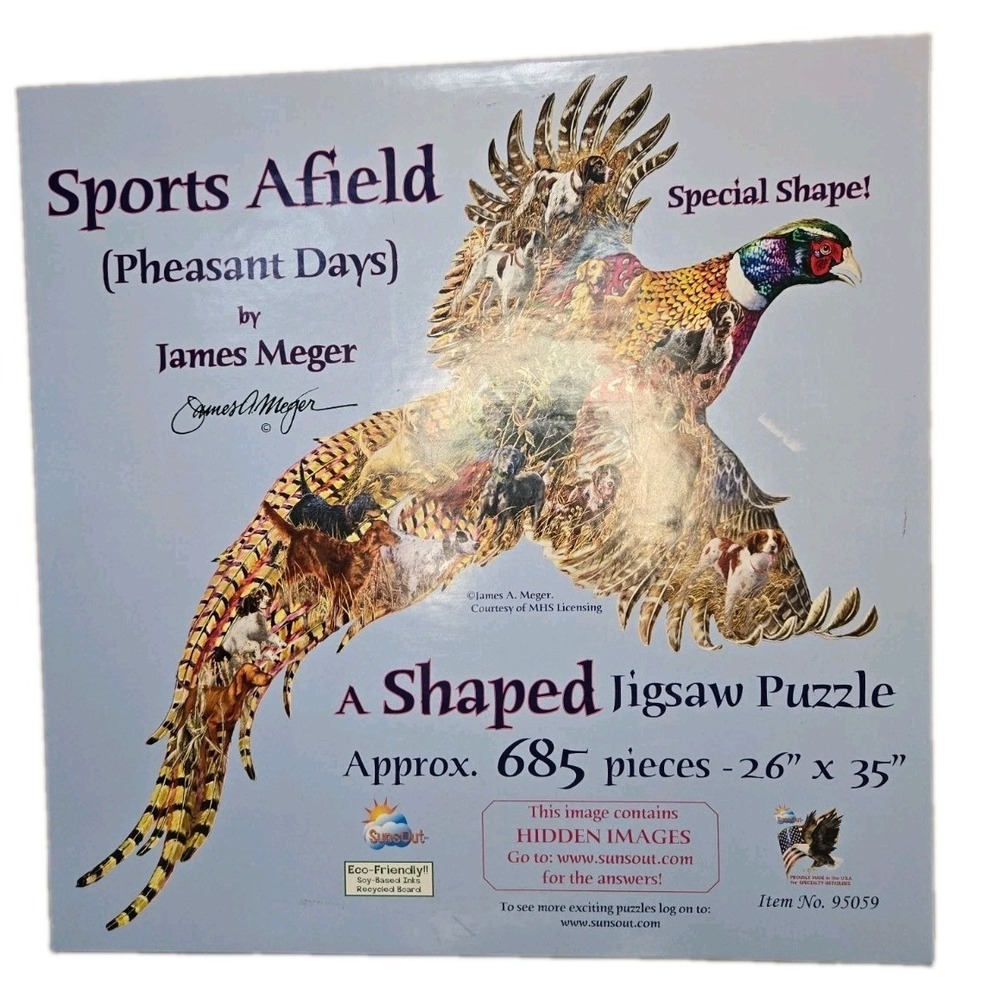 Sports Afield Shaped Jigsaw Puzzle - Pheasant Days by James Meger Hidden Image